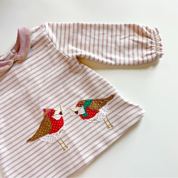Baby Boden Bird Appliqué Longsleeve Dress | 3-6m - Picture 2 of 7